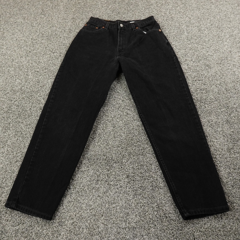 VTG Levis Jeans Womens 10 Dark Black Denim Pants 550 Relaxed‎ Taper 90s Y2K USA